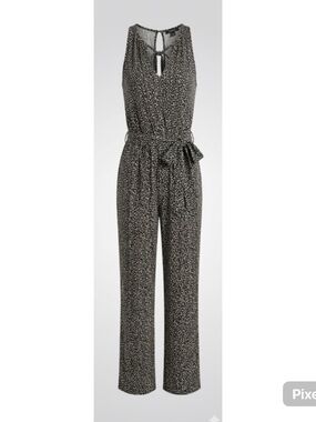 Studio by JPR Black & White Printed Sleeveless Jumpsuit with Tie Waist